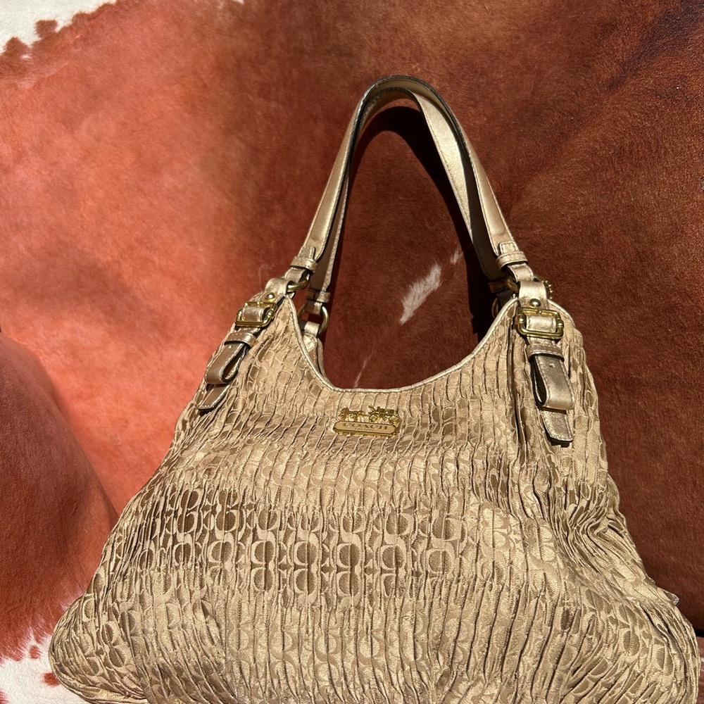 Coach- Madison Gold gathered Shoulder Bags Purse